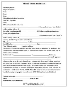 mobile-home-bill-of-sale-Form